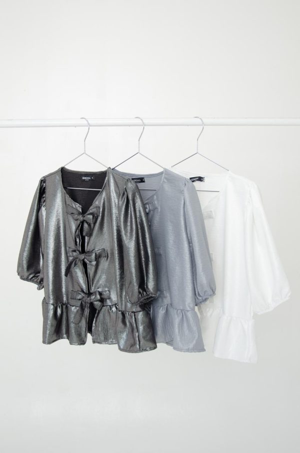 CAMISA FOIL CON TIRAS 2504