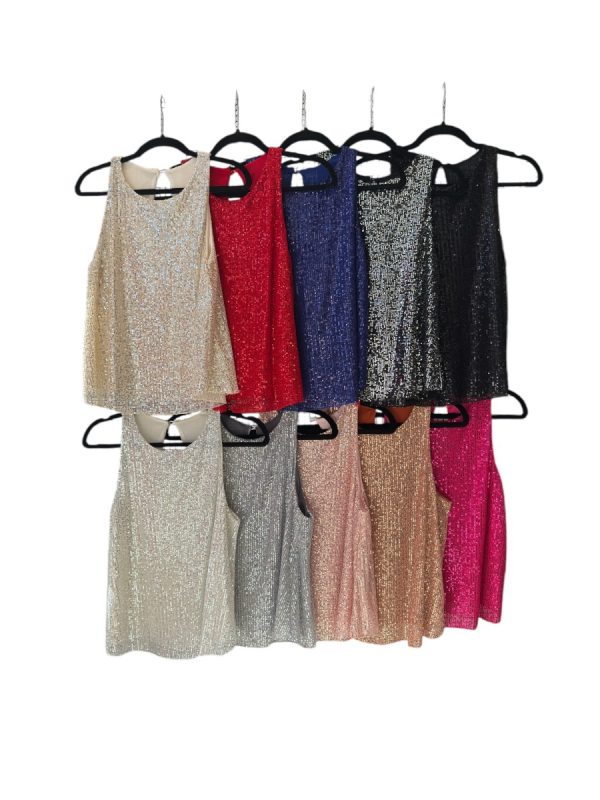 MUSCULOSA LENTEJUELA CON BOTON 1336