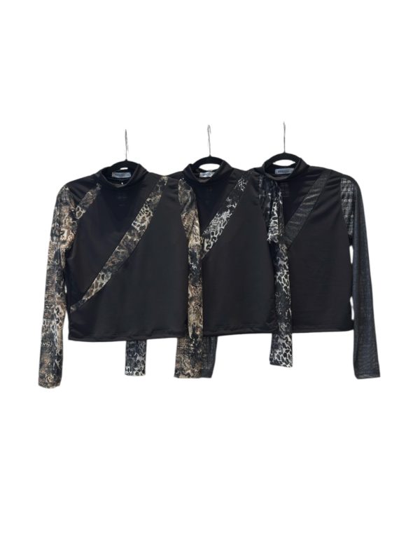 REMERA COMBI TULL ESTAMPADO Y BRILLO 2473