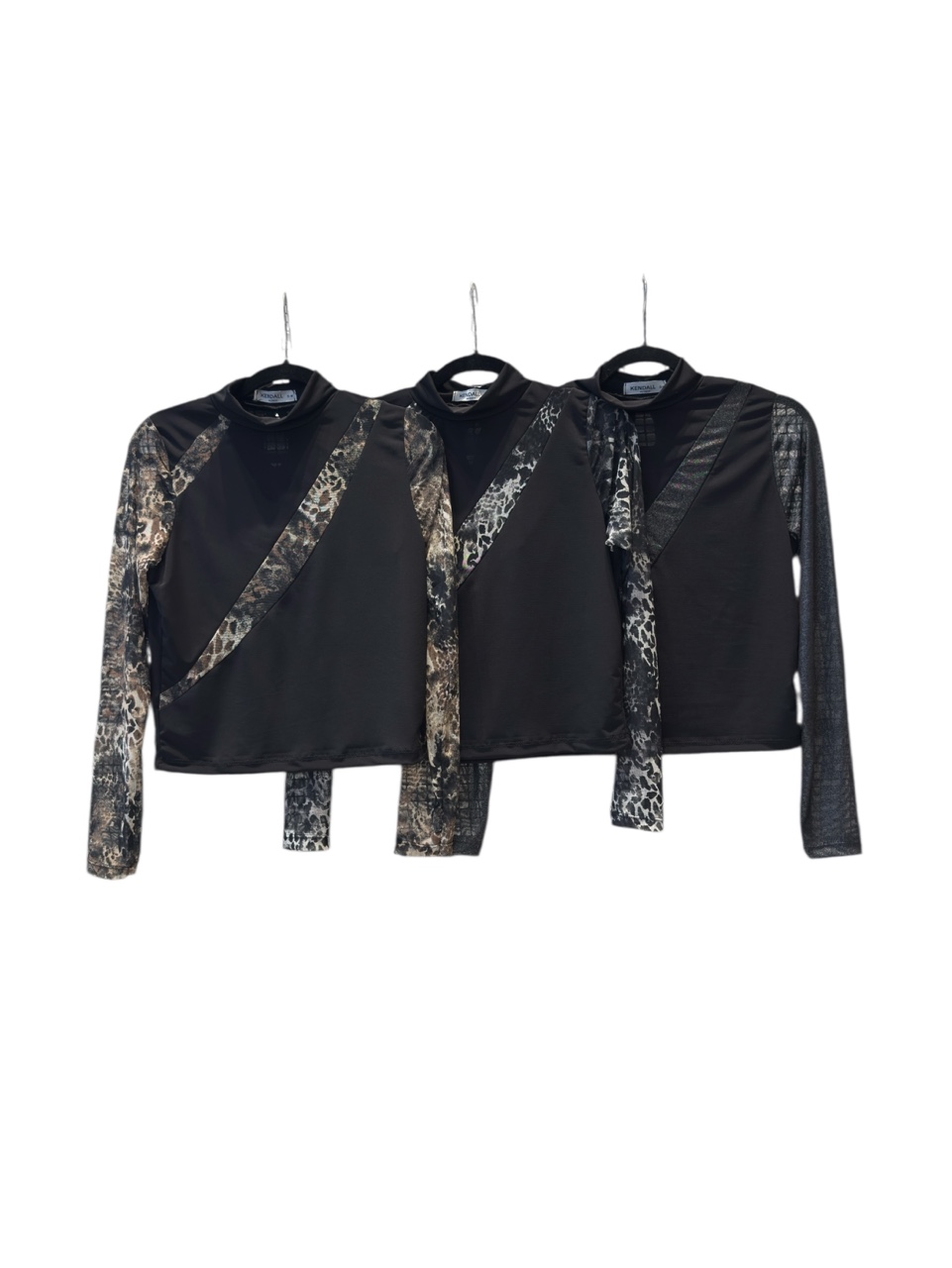 REMERA COMBI TULL ESTAMPADO Y BRILLO 2473